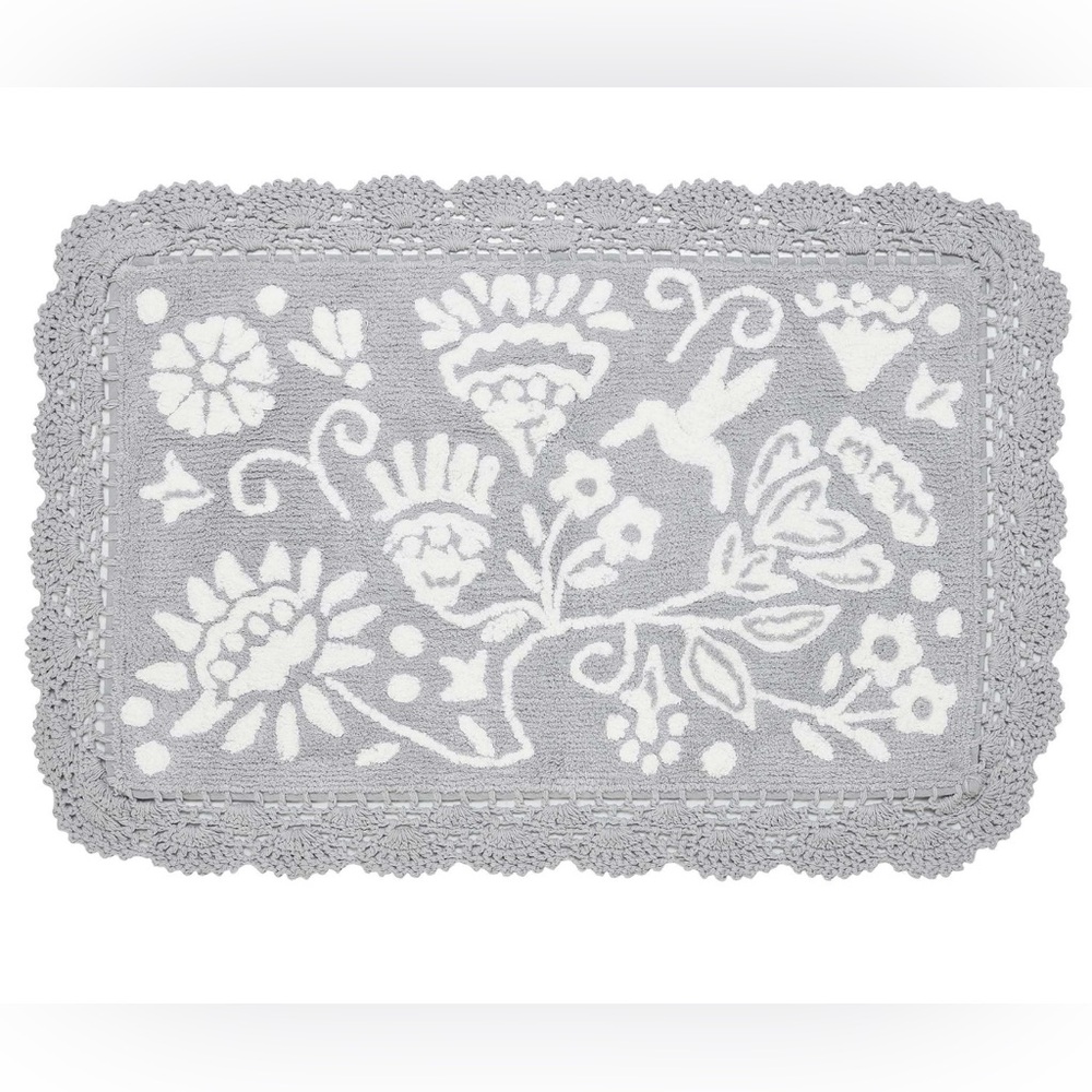 The Pioneer Woman Mazie Two-Color Floral Crochet Cotton Bath Rug, 20" x 32"